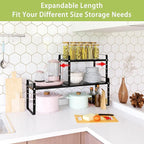 Across-Star Expandable Cabinet Shelf Organizer Rack, Stackable Kitchen Counter - Image 3