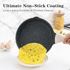Kordisen Nonstick Frying Pan Skillet, 9.5 Inch Granite Egg Omelet Pan, Healthy - Image 2