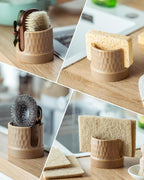 Zoeeker Sponge Holder for Kitchen Sink, Ceramic Sink Caddy Scrub Sponge Tray - Image 6
