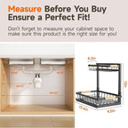 Sevenblue 2 Packs Under Sink Organizer, Height Adjustable 2 Tier Under Kitchen - Image 6