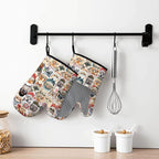 Cute Cat Oven Mitts and Pot Holders Sets 3PCS, Cat Silicone Heat Resistant Oven - Image 6