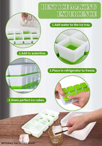 2 INCH Ice Cube Tray with Lid & Bin, Square Large Ice Cube Molds | ice trays - Image 7