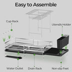 Large 2 Tier Dish Drying Rack, Extendable Dish Rack, Stainless Steel Anti-Rust - Image 8