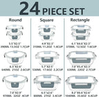 12 Pack Glass Food Storage Container Set - Image 2