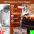 2 Gallon Drink Dispenser with 18/8 Stainless Steel Spigot, Sun Tea Glass Mason - Image 7