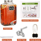 2 Gallon Glass Drink Dispenser - Image 3