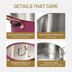 CAROTE 8QT Full Clad Tri Ply Stainless Steel Stock Pot - Image 4