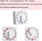 Weewooday 2 Pieces 60 Minute Visual Kitchen Timer Hour Mini Countdown - Image 5