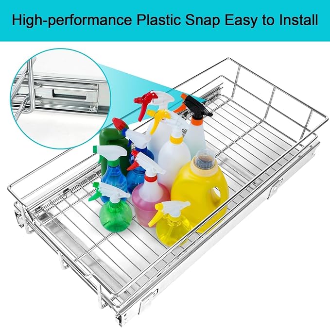 Pull Out Cabinet Organizer 14" W X 17" D, Slide Out Drawers - Image 9