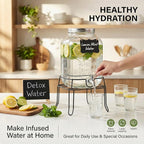 2 Gallon Glass Drink Dispenser, Beverage Dispenser - Image 3