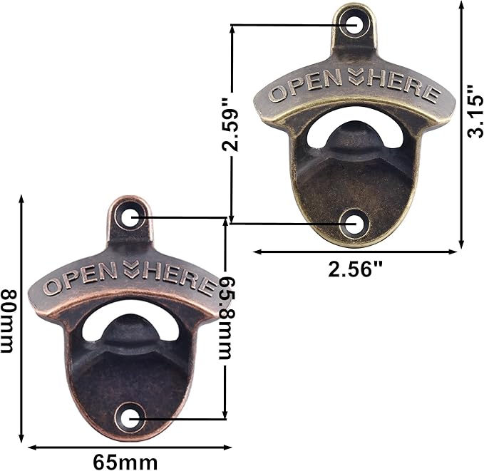 Vintage Wall Mounted Soda Bottle Opener Bronze, Rustproof Cooler Mount Beer Cap - Image 5