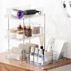 Fabspace 3-Pack Pull-Out Home Organizers, 2 Tier Clear Bathroom Organizer - Image 5