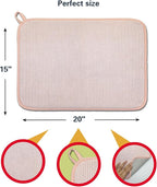 Pink Dish Drying Mats for Kitchen Counter, 2 Pack Dish Drying Mat Drying Pad - Image 2