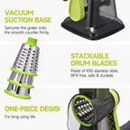Rotary Cheese Grater with Handle Kitchen Shredder Slicer Grater Slicer Ice - Image 6
