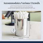 OCS Parts 6.75-Inch Kitchen Utensil Holders | Set of 3 | Stainless Steel - Image 2