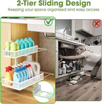 Under Sink Organizer 4-Pack, Metal 2-Tier Pull-Out Cabinet Shelf - Image 4