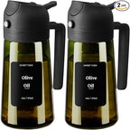 SWEET VIEW 2PCS Olive Oil Dispenser and Oil Sprayer – 16oz/470ml Glass by SWEETVIEW