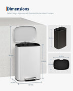 GarveeHome 13 Gal & 2.6 Gal Trash Can Combo Set, Kitchen Trash Can and Bathroom - Image 7