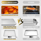 Baking Sheet Pan Set of 3, Commercial Quality Aluminum Cookie Sheets - Image 6
