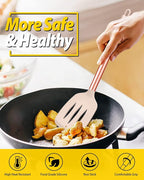 Pack of 4 Silicone Cooking Utensils Set, Non Stick Large Solid Spatulas - Image 4