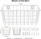 MaraFansie Hanging Wire Baskets Kitchen Storage Basket Adhesive and Screws - Image 7