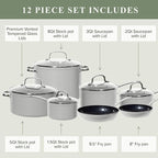 Nuwave Healthy Duralon Blue Ceramic Nonstick Cookware Set, Diamond Infused - Image 7