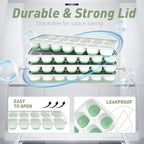 ChefAide Ice Cube Tray with Lid, 4 Packs 56 Cubes Durable Stackable Ice Cube - Image 6