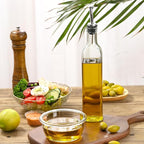 AOZITA 17oz Clear Glass Olive Oil Dispenser Bottle - 500ml Oil & Vinegar Cruet - Image 8