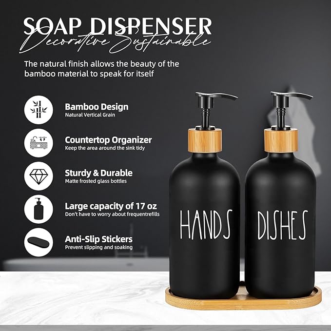 Arktek Glass Soap Dispenser Set - Image 3