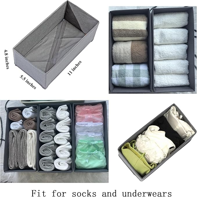 Bructhun Sock Drawer Organizer 3 Pack - Image 4
