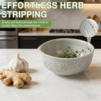 Ceramic Grater Bowl with Herb Stripper, 3 in 1 Handmade Ginger Grater Bowl - Image 5
