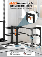 MUDEELA 6-Tier Pots and Pans Organizer under Cabinet, 13.78" Height Heavy Duty - Image 3