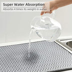 SUBEKYU Dish Drying Mat for Kitchen Counter, Microfiber Absorbent Dishes - Image 5