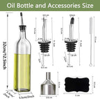 Leaflai Olive Oil Dispenser Bottle, 4 Labels, 1 Brush and 1 Funnel Oil Bottles - Image 3