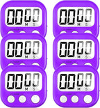 6 Pack Digital Kitchen Timer for Cooking Big Digits Loud Alarm Magnetic Backing by AOUCE