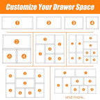 12 Pack Clear Plastic Drawer Organizer Set, Acrylic Non Slip Non Cracking - Image 9
