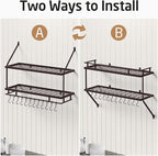 KES 30-Inch Oiled Bronze Pot Rack Wall Mounted, 2-Tier Hanging Pot and Pan - Image 8