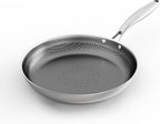 COOKER KING 12-Inch Stainless Steel Pan, Hybrid Nonstick Frying Pan, 3-Ply Clad by cookerking