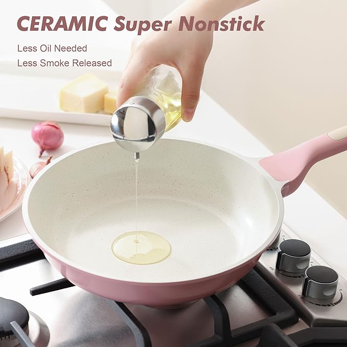 SENSARTE Nonstick Ceramic Frying Pan 10-Inch, Healthy Non Toxic Skillet - Image 8