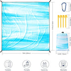 WIWIGO Beach Blanket Waterproof Sandproof Beach Mat 79" X 83"/10'x9'for 2-8 - Image 2