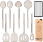 Silicone Cooking Utensil Set, BPA Free Heat Resistant Kitchen Tools by BUNDLEPRO