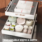 Seinloes 4 Pack Pull Out Cabinet Organizer Expandable Width and Depth, Slide - Image 3