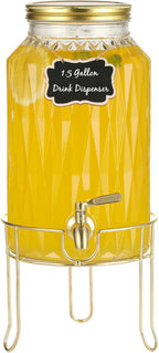 1.5 Gallon Glass Drink Dispenser by Unknown
