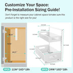 Petiza Under Sink Organizer Adjustable Height 2 Tier Bathroom Organizer Pull - Image 2