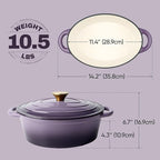 Vintage Style Oval Dutch Oven for Bread Baking, 4.5 Quart Non Stick Enameled - Image 4