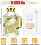 2 Pack 68oz/2 Liter Square Glass Pitcher - Image 2