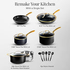 Gotham Steel 15 Pc Ceramic Cookware Set Nonstick, Ceramic Pots and Pans Set Non - Image 2
