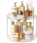 LAMU Rotating Makeup Organizer for Vanity, 10.6in 2 Tier Lazy Susan Turntable by YourHome-OrganizationHelper