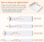 Lifewit 8 Pack 4" High Drawer Dividers 28-43.5cm/11-17" Adjustable Drawer - Image 3