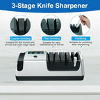 Upgrade 5-in-1 Electric Knife Sharpener, Professional 3-Stage - Image 5